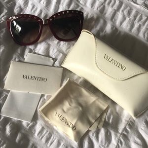 Valentino  Maroon golden Studded Sunglasses NWOT